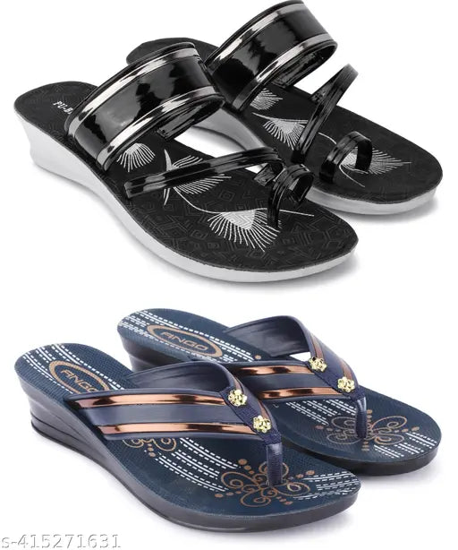 Women's Heel and Slippers Combo Of 2