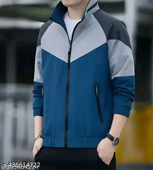 Men Colorblock Casual Jacket