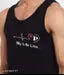 Sleeveless Round Neck Alphabet Printed Men Vest