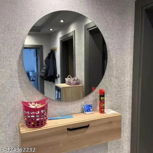 ARYAANSH NO DRILL REQUIRE, MIRROR MOUNT TAPE ON BACK SIDE, EASY TO INSTALL,, MAKEUP MIRROR, SHAVING MIRROR SIZE: 11X11 Inch,GOOD QUALITY