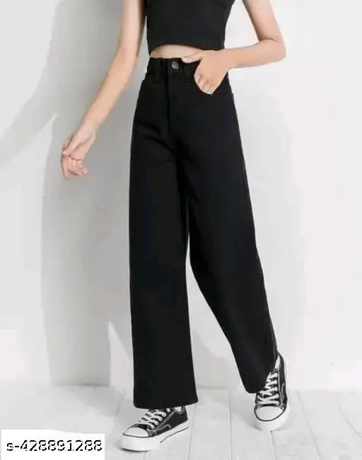 STRAIGHT FIT BLACK JEANS FOR GIRLS AND WOMEN