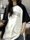 Sixteenlines Graphic Printerd Round Neck White Colour Raglan Sleeves Oversize T-Shirt