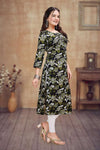 Graceful Multicolor Floral Print Women's Kurta