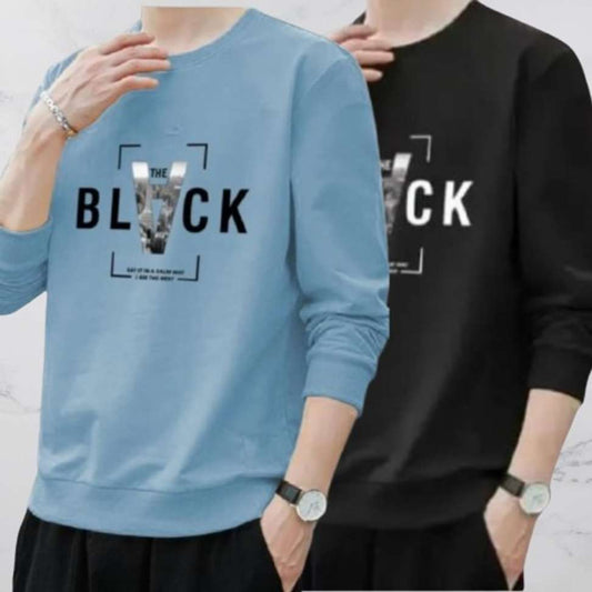 Dark Black & Blue Printed Men's T-Shirt