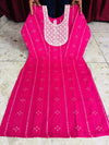 FFClothings Embroidered Straight Kurta (Multicolor)