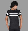 Casual Black Striped Men's T-Shirt