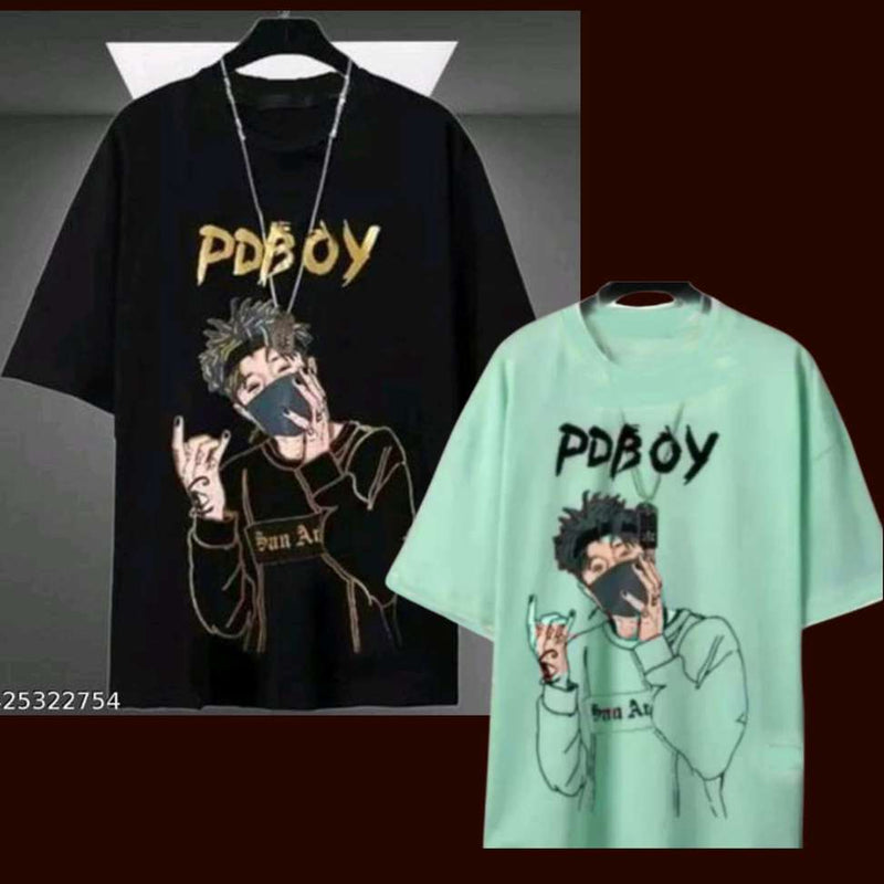 Deep Green & Black Printed Men's T-Shirt