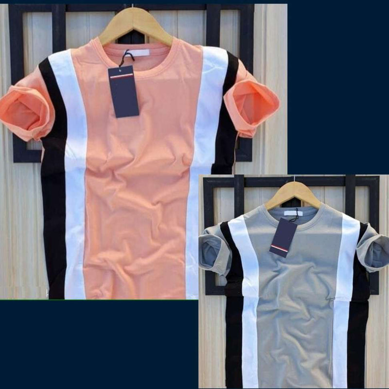 Solid Men's Pink & Grey T-Shirt Duo (Pack of 2)