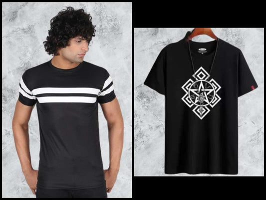 Modern Black Striped Men's T-Shirt