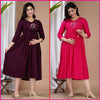 Deep Maroon Printed Women's Kurta