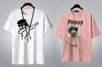 Bold Graphic Print Men's Multicolor T-Shirt