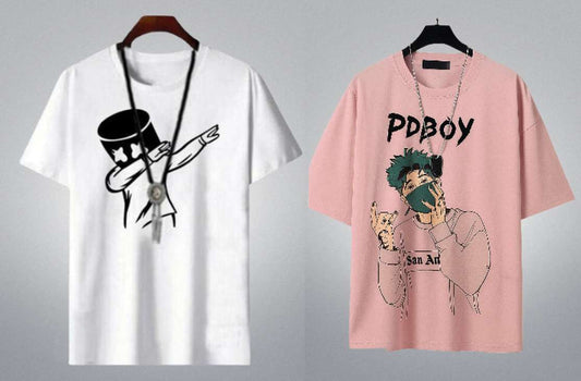 Bold Graphic Print Men's Multicolor T-Shirt