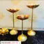 Taj Stand Set of 3|Taj Urli StandGold Taj Stand Set|Urli Candle Stand Set of 3 Festival Decor Urli Show Piece for Floating Flowers Diya - 3 Pieces (Size- 14 inch, 12 inch, 10 inch)