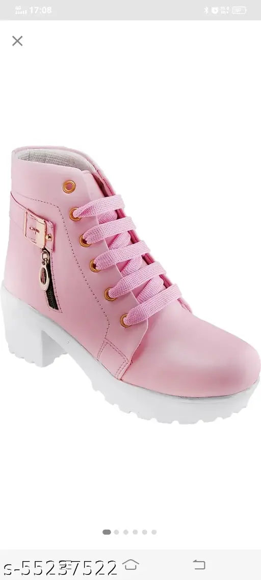 PINK LONG BOOTS-CHAIN