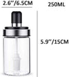 Glass Food and Pickle Storage Spice Jar with Brush 250ml 1pc 1 Piece Spice Set (Glass)