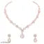 ewellery Stylish Designed Rose Gold & Silver Polish AD Stone Studded Choker Necklace Jewellery Combo set with Matching Pair of Earrings for Women and Girls