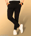 Premium Quality Solid Black Trousers for Men – Comfortable & Stylish Casual Wear