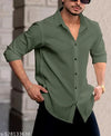 knitted fabric Structured Regular Fit Full Sleeves Shirt