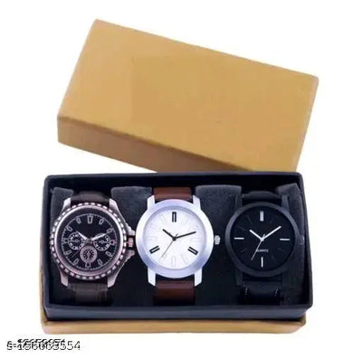 Attractive Men Leather Analog Watches