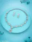 silver Plated Necklace Set With American Diamond