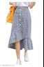 Grey gingham high low skirt for women and girls
