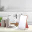 GSANI Table Mirror, Hand Mirror, Makeup Mirror, Standing for Desk, Dressing Table, Countertop, Simple Folding Makeup Mirror, Plastic (Pink)
