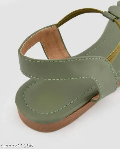 AA FASHION GREEN COLOR T-STRAP SANDALS FOR WOMEN UNDER 200 SANDALS FLATS FOR LADIES CASUAL FLATS DESIGNER FLATS WEDGES ETHNIC SLIDES CASUAL FOOTWEAR CROSS FLATS PRINTED FLATS SLIDES MULES SLIPPERS CHAPPAL EMBROIDERED CASUAL SLIDES MULES SANDALS FLATS