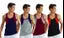 MEN'S 03 GYM VEST - 100% COTTON - 4 Pcs Pack