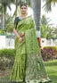 Women's Kanjivaram Trendy Litchi Silk Jacquard Saree with Twirling Blouse Piece..