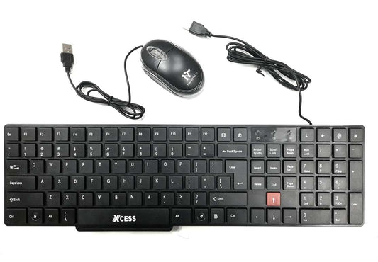 GW NEW WIRED KEYBOARD AND MOUSE COMBO Wired USB Desktop Keyboard (BLACK)