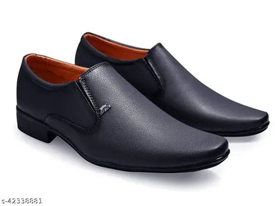 Feetway Without Lace Designer Office Wear Slip On Formal Shoes Stylish Wedding Executive Shoes Black