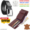 Trendy Premium Men's Wallet and Belt Combo AND GET WIRED HANDFREE FREE