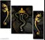 Art Set Of 3 Ganesha Wall MDF Painting For Living Room 12x20