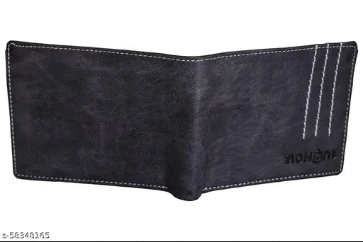 Nohunt Men Wallet Purse Pu Leather Wallet with Coin Pocket Short Credit Card Holder Wallets Men Leather Synthetic Bifold Black Colour