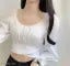 Modern Classic Puff Style Full Sleeve Crop Top