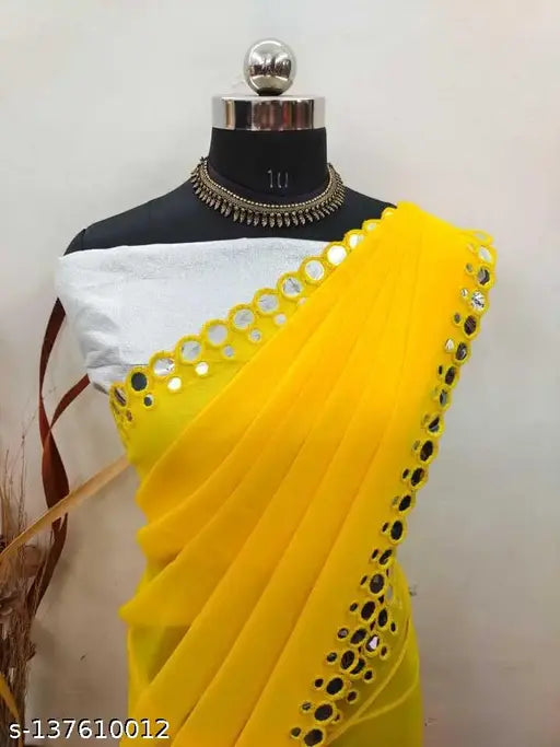 NEW FENCY GEORGETTE CUT WORK SAREE