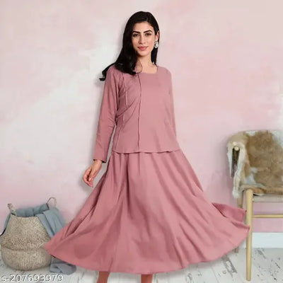 Ceres MoMoms Maternity & Nursing Covered Nursing Fit and Flair Dress