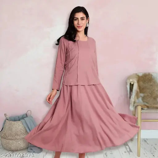 Ceres MoMoms Maternity & Nursing Covered Nursing Fit and Flair Dress