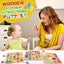 Wooden Alphabet Puzzles Numbers Count Board Blocks 3 Sets Game, Colorful ABC Lower Letters/Numbers/Shapes for Kids Toddlers Preschool Early Learning Educational Toys (Set of 3)
