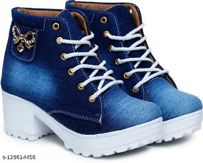 Krafter girls denim( jeans) winter and summer sneakers high ankle boots