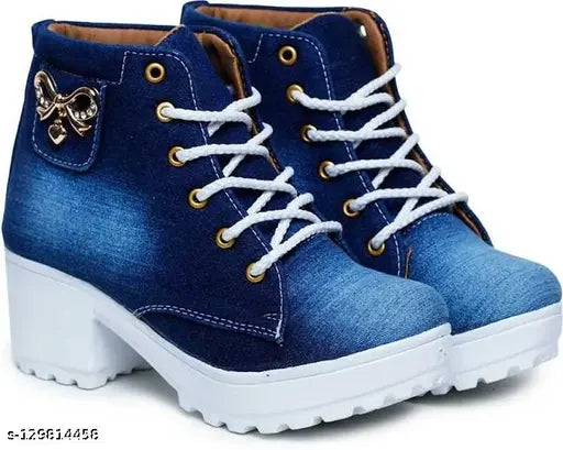 Krafter girls denim( jeans) winter and summer sneakers high ankle boots