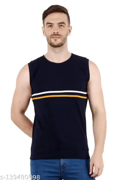 Summer Sando Standard Men's Vest | Men's Stripped Sando Vest | Navy Men's Gym "Vest"