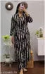Stylish Black Kurta Pant Set for Women – Cotton Blend, Printed Design, Three-Quarter Sleeves – Ideal for Casual, Festive, and Wedding Wear – Comfortable Ethnic Outfit with Dupatta