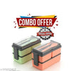 Plastic Combo 3 Compartment Lunch Box Tiffin for School and Office 3 Containers Lunch Box (pack of 2)