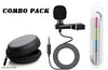 Wired Collar Mic Combo with Case Cover and Cable Protector, Collar Mic for Recorder for Singer (Black)