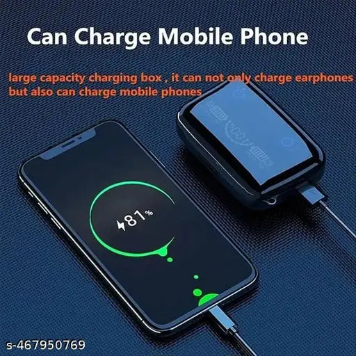 M19 TWS Wireless Headphones with Touch Control With Flashlight Bluetooth Headset (Black, True Wireless)