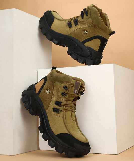 WOODLAND Boots For Men (Camel , 8)