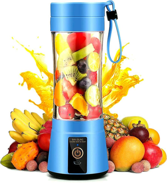 Radhe Electric Fruit Juicer Maker USB Rechargeable Mini Juicer Mixer GrinderLF466 350 Juicer Mixer Grinder (1 Jar, Green)