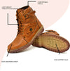 SHOELINE Classic Stylish Comfortable Outdoor HIGH-TOP Ankle Length Boots For Men (Tan , 7)