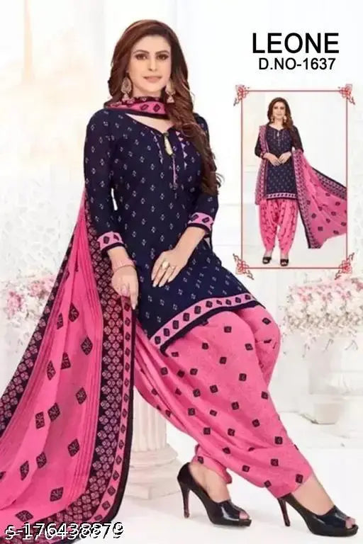 Polyster/Crepe fabric-Casual Wear Latest Unstitched Franch Leone Dress Material